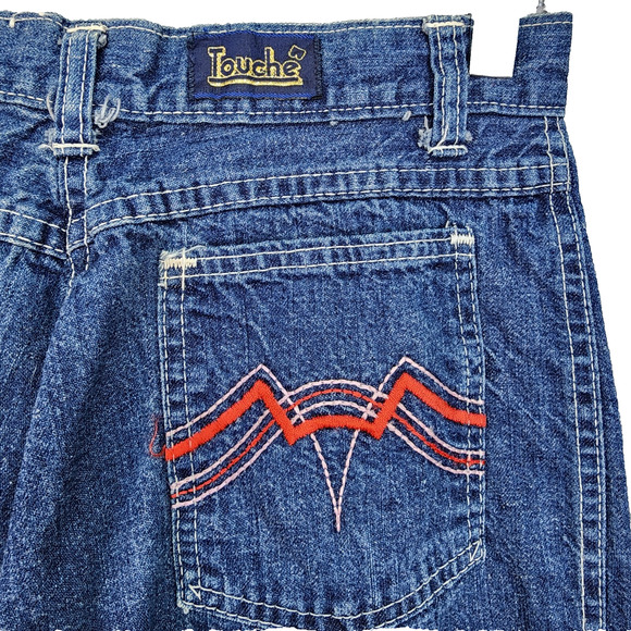 Vintage 70s–80s Touché Jeans Women’s SZ 11 High Rise Wide Leg Denim Embroidered - Picture 5 of 11